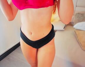 Slim body otaku girl shows her body in underwear