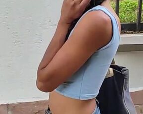 My girlfriend asked her to insert the Lush toy and we went out to the street and I controlled the Lu