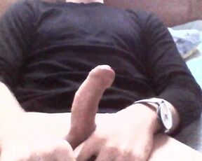 solo masturbating my dick in a new spanish room